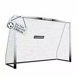 HUDORA Portería de Fútbol Pro Tect Advanced - para Exteriores, con Red, Resistente a la Intemperie, para niños y Adultos – Montaje Sencillo – Pared de Tiro Cremalleras y Velcro