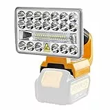 Luz de trabajo LED multifuncional de 18W,2000lm,proyector de largo alcance con antorcha de puerto USB,compatible con Dewalt 18V batería de litio para linterna exterior,luz de trabajo(sin batería)