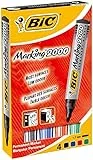 BIC Marking 2000 Punta Redonda Negro, Azul, Verde, Rojo, 4 uns - Marcador permanente (1,7 mm) Cartón, Vidrio, Metal, Papel, Plástico, Tinta a base de agua)