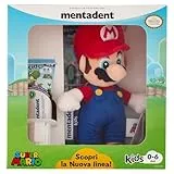 Mentadent, Super Mario Kids, kit de cepillo y pasta de dientes para niños de 0 a 6 años, contiene pasta de dientes para niños, sabor a frutas, cepillo de dientes para niños, ideal para dientes de