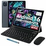 TABWEE T90 Tablet 11 Pulgadas Android 16 - Gemini Ai, 8000mAh, 24GB RAM+128GB ROM/2TB TF, Octa-Core T615, 2GHz Tableta, Widevine L1/5G WiFi/5MP+13MP/ Facial ID/GPS/BT5.0/ Tablet con Teclado y Ratón