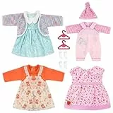Aolso Ropa para Muñecas Bebé，4pcs Ropa para Muñecos Bebé，Conjunto de Ropa de Muñeca,Juego de Disfraz de Muñeca para Niños y Niñas,Accesorios para Muñeca Serie Floral(No Muñecas)