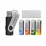 Intenso Basic Line - Juego de 5 memorias USB 2.0 de Alta Velocidad de 8 GB, Multicolor con Etiquetas para Escribir