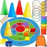 Lubibi Ring Toss Game Set para Niños,Incluye una Bolsa de Mano para un fácil Almacenamiento, Juegos Deportivos de Interior y Exterior para niños, Juegos de Fiesta de cumpleaños en el jardín