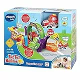 VTech - Supergiro 360º TutTut Bólidos, Pistas y Coches de Juguete para niños +1 año, Circuito con looping para Combinar, Incluye Jorge Coche Carreras, Versión ESP