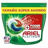 Ariel PODs Platinum, Detergente Líquido En Cápsulas + Poder Quitamanchas Cápsulas, 44 Lavados