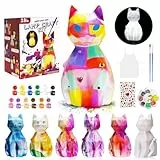 HOSSOM DIY Kit de Pintura Lámpara,Juego de Pintura DIY de Gato con Lámpara de Noche,Luz Nocturna de Gato 3D, Arte Kits de Manualidades Niñas, Juegos y Juguetes de Pintura para Niños 4-12