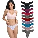 Mujer Tanga Encaje y algodón Paquetes Múltiples Cómoda y Suave Bragas para Mujer Ropa Interior Femenina,Pack De 10 Surtido de Diferentes Patrones y Colores de Encaje.