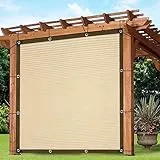 Toldo rectangular con ojales hecho de tejido transpirable, protección solar, malla de sombreo para balcón, terraza, jardín, protección de plantas, valla perrera, camping
