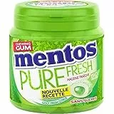 MENTOS Goma de mascar Mentos Pure Fresco Cítricos Sin Azúcar Limón Aroma Ultra-Gourmand/menta fresca Caja de larga duración con 50 Azúcares, 100 g