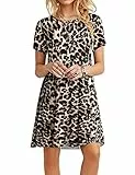 MOLERANI Vestidos de Verano para Mujer Vestido de Camiseta Casual Vestido de Playa de Manga Corta para Mujer (M, Estampado de Leopardo Manchado)