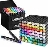 KAEFUYS Rotuladores Colores de 80 Colores Doble Punta Marcadores Impermeabile Secado Rápido Marker Pen para Niños, Artistas, Ideales para Dibujar, Bocetos, Cómics, Garabatos