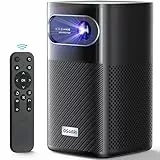 Osoeri 1080P Mini Proyector Portátil, WiFi y Bluetooth, 400 Lúmenes ANSI, Videoproyector DLP Soporta 4K con Altavoces 2X10W, Proyector Recargable con Enfoque Automático para Casa/Exterior