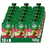 Hero Solo - Bolsitas Ecológicas de Fruta con Manzana, Fresa, Plátano y Arándanos, Sin Conservantes, Aditivos, Aceite de Palma, Gluten ni Azúcares Añadidos, A Partir de los 4 meses - Pack de 18 x 100 g