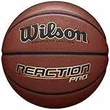 Wilson WTB10138XB06 Pelota de Baloncesto Reaction Pro Cuero sintético Interior y Exterior, Unisex-Adult, Naranja, 6