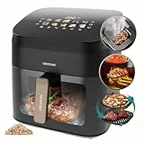 Cecotec Freidora de Aire sin Aceite 8,5L Plancha Grill Doble Resistencia Ahumador Integrado Air Fryer Cecofry&Grill Smokin' 8500. 2200W, Temperatura Regulable 40-200°C, 10 Menús
