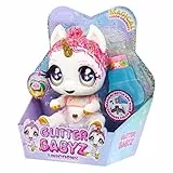 Glitter Babyz, MGA Unicorn Baby Muñequita, LUNITA Sky, con Cambio de Color, Camiseta Believe in Yourself, Botella de champú y Chupete, Edad a Partir de 3 años, White Rainbow