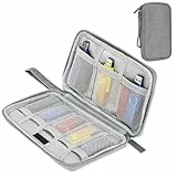 BESPOTCL Bolsa de almacenamiento USB para memorias USB, accesorios electrónicos, organizador con 11 ranuras compatible con SanDisk, SamData, tarjeta SD, cable, gris