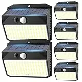 SIGRILL Luz Solar Exterior, 150LED Luces Solares Con Sensor De Movimiento, 6 Paquete Focos Solares Exterior con 3 Modos, IP65 Impermeable Lamparas Exterior para Jardín, Garaje, Calle, Patio, Caminos