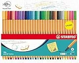 Rotulador punta fina STABILO point 88 - Estuche de cartón con 30 colores (incluye 5 colores neón)