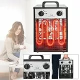YUENFONG 3 kW – Calefactor Eléctrico Ventilador Calefactor 220 V – Radiador de construcción con 3 niveles de calefacción, ventilador con termostato, para interiores y exteriores, 3000