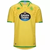 Kappa Kombat Away R.C. Deportivo 23-24, Camiseta Segunda Equipación, Amarillo/Verde, L, Hombre
