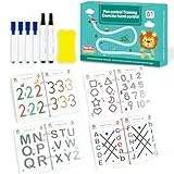 Tangdudu 64 páginas Cuaderno Aprender a Escribir Números, Dibujo, Matemáticas y Letras, Libros de Trazado Reutilizables para Niños de 3 4 5 6 Años, Libros de Actividades Preescolares, Libro Vacaciones