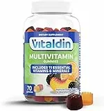 VITALDIN Multivitaminas gummies – Complemento Alimenticio para Mujer y Hombre Adulto con 11 Vitaminas & Minerales - 70 gominolas (suministro para 1 mes), sabor a Frutas – Vitalidad & Inmunidad