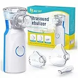 AU YAT Nebulizador para Adultos, Nebulizador Portátil Recargable para Adultos y Niños, Silencioso para Niños con 2 Máscaras y Boquilla, inhalador Con Mango para uso Doméstico y de Viaje (Zomp Blue)