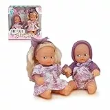 BARRIGUITAS - Bebés Hermanitas, 2 muñecas vestidas a Juego, Figura Rubia y Figura pequeña con Pelo y Accesorios de Ropa, Incluye una Cuna, niños y niñas + 3 años, Famosa (BFG05000)