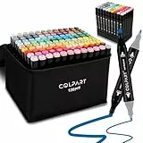 Marcadores de alcohol de doble punta, 120 marcadores de arte de colores para niños, rotuladores para adultos, suministros de pintura para colorear, dibujar