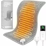 UOHHBOE Manta Térmica Eléctrica Lumbar 30 X 60 cm - Alfombrilla Portátil 9 Temperaturas 4 Temporizadores - Cojín Calefactor Lavable a Máquina para Espalda, Cuello, Hombro, Abdomen