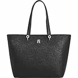 Tommy Hilfiger Bolso Tote Mujer Emblem grande, Negro (Black), Talla Única