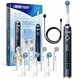 Seago Cepillo Eléctrico, Cepillos de Dientes Eléctricos de Rotación con 2 Botones, 5 Modos y 8 Cabezales, Temporizador Inteligente, SG2603, Azul