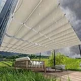 Retráctil Toldo Vela de Sombra (Tamaño Personalizado) - Protección UV 95%, Resistente al Clima y Desgarro, Cubierta de Sombra con Ojales y Cuerda para Pergola, Balcón y Jardín