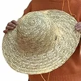Sombrero de paja natural para niños, niñas, niños, sombrero de granjero resistente al sol, ala ancha, playa, niños, fotos, playa, viajes, ropa de playa, caqui, Diameter 31CM