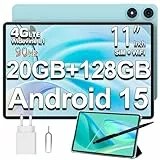 TECLAST P50 Tablet 11 Pulgadas Android 15 Tableta 90Hz, 20GB RAM+128GB ROM(TF 5TB), Doble SIM 4G LTE+5G WiFi, 2GHz Octa-Core CPU, Widevine L1/7000mAh/GPS/8MP/3.5MM/Type-C, Tablet con Lápiz+Funda, 2025