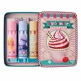 Lip Smacker Lip Balm Tin Trio, Set de Regalo de 3 Bálsamos Labiales para Niños, Edición Especial O&B, Hidratantes y Fáciles de Aplicar, con Aceite de Semillas de Ricino, O&B