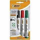 BIC Marking 2300 ECOlutions marcadores permanentes punta biselada – colores Surtidos, Blíster de 4 unidades