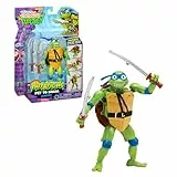 TORTUGAS NINJA Leonardo Figura de Acción Transformable de Mascota a Ninja, 4 Muñecos para Coleccionar, Incluye Accesorio de Lucha, Estrella Lanzadora de Pizza y una Base, Famosa (TU838200)