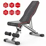 Yoleo Banco de musculación regulable, no requiere ensamblaje, banco de pesas, entrenamiento en casa, respaldo ajustable, apto para principiantes y expertos, carga máx. 300kg
