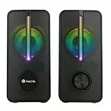 NGS GSX-150 - Altavoces de Gaming con Iluminación LED RGB, 12 W y Conexión USB, Color Negro
