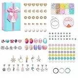 Kit de pulseras de cuentas, kit de fabricación de pulseras para niñas | Kit de fabricación de collares,Juguetes para poner, con caja de perlas para niños, fabricación de joyas de perlas, funt