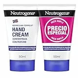 Neutrogena Duplo Crema de Manos Concentrada con Perfume (2 x 50 ml), crema de manos reparadora para pieles sensibles, crema para manos agrietadas y secas con glicerina y vitamina E