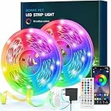 Bonve Pet Luces Led, Luces LED Habitación 15 Metros,Tiras Led RGB Control Remoto y App,16 Millones de Colores, Modo Musical Led Strip Light para Decoración Navidad Casa Fiesta TV Bar Cocina