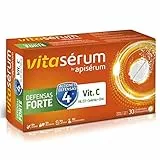 Apiserum Vitasérum Defensas Forte 30 comprimidos , Vitamina C (600 mg), D3, Selenio y Zinc, Ayuda a Tu Sistema Inmunitario, Cansancio y Fatiga, Comprimidos Efervescentes, Anaranjado, 30 días