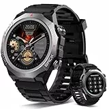 Atheewon Reloj Inteligente Hombre Mujer con Llamadas, Negro