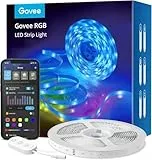 Govee Tiras LED 5m, Luces LED Habitacion WiFi Inteligente RGB Funciona con Alexa, Google Assistant y App, 64 Modo de Escena y Música para TV, Techo y Juego Electrónico