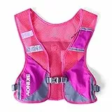 Ligero Mochila de Hidratación Superior Chaleco para Marathoner Ciclismo Trail Running Hombre Mujer (Rosa)