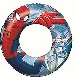 BESTWAY 98003 - Flotador Hinchable Infantil Spiderman 56 cm Vinilo Resistente Diseño Azul y Rojo con Válvulas de Inflado Rápido Para Niños y Niñas Mayores de 3 Años
